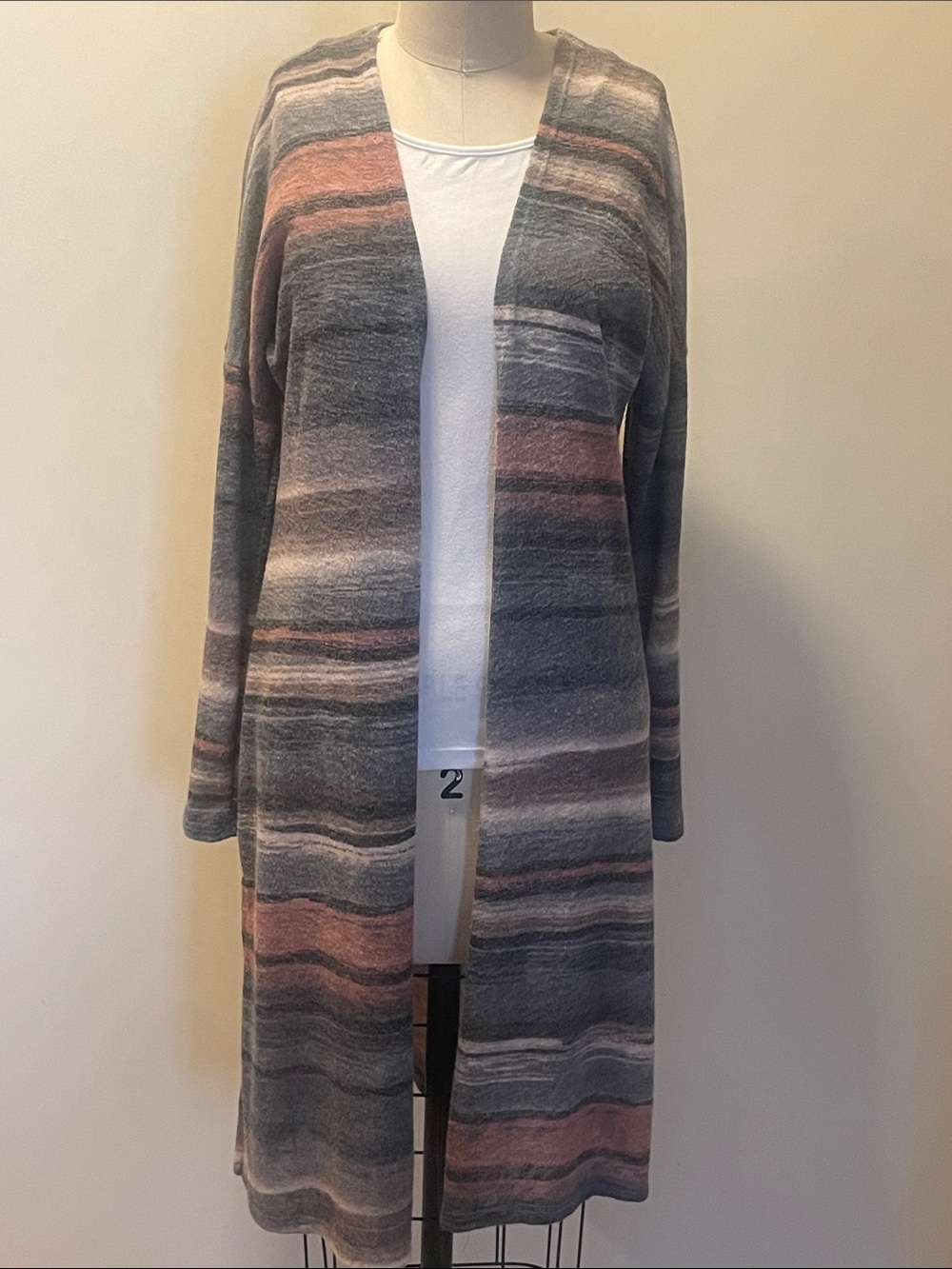 Ginger G Striped Duster Cardigan